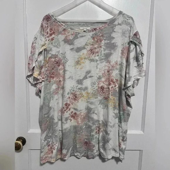 Maurice’s Meadows Floral Tulip Sleeve Tee Size 3X - Picture 1 of 4